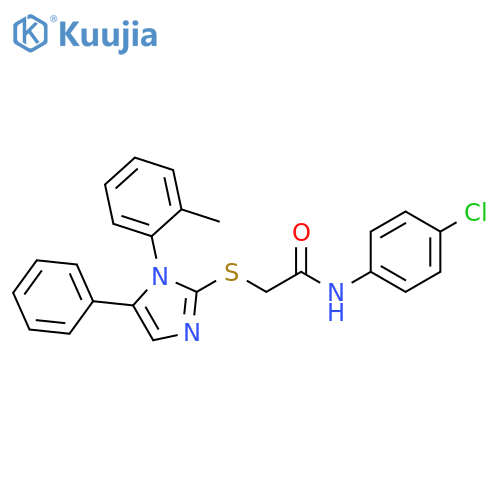 N-(4-chlorophenyl)-2-{[1-(2-methylphenyl)-5-phenyl-1H-imidazol-2-yl]sulfanyl}acetamide structure