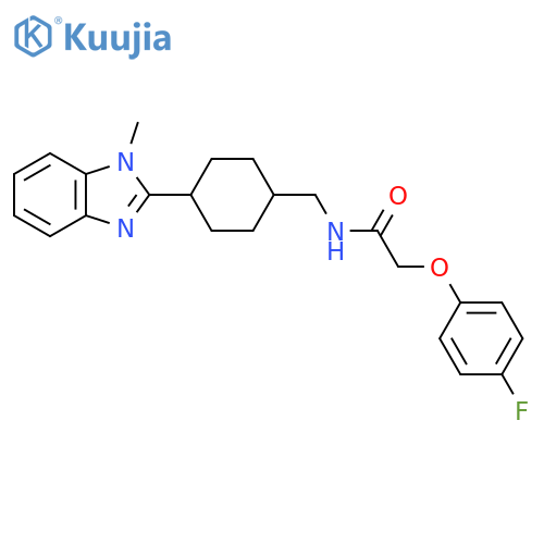 2-(4-fluorophenoxy)-N-{4-(1-methyl-1H-1,3-benzodiazol-2-yl)cyclohexylmethyl}acetamide structure
