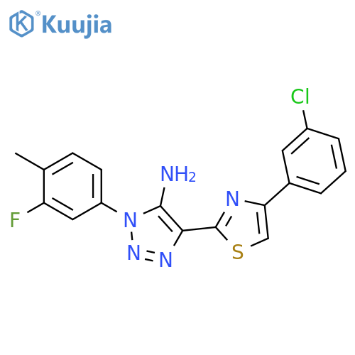 4-[4-(3-chlorophenyl)-1,3-thiazol-2-yl]-1-(3-fluoro-4-methylphenyl)-1H-1,2,3-triazol-5-amine structure