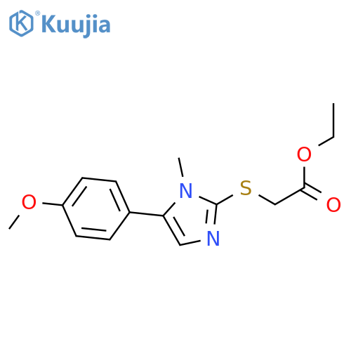 ethyl 2-{[5-(4-methoxyphenyl)-1-methyl-1H-imidazol-2-yl]sulfanyl}acetate structure