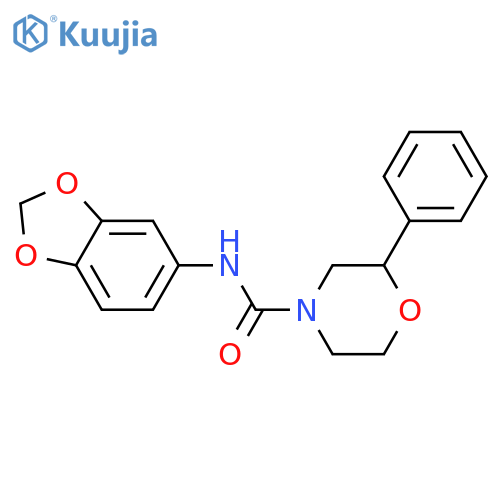 N-(2H-1,3-benzodioxol-5-yl)-2-phenylmorpholine-4-carboxamide structure