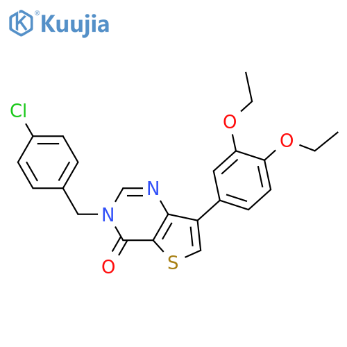 3-[(4-chlorophenyl)methyl]-7-(3,4-diethoxyphenyl)-3H,4H-thieno[3,2-d]pyrimidin-4-one structure