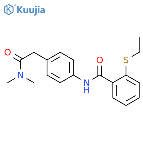 N-{4-[(dimethylcarbamoyl)methyl]phenyl}-2-(ethylsulfanyl)benzamide structure