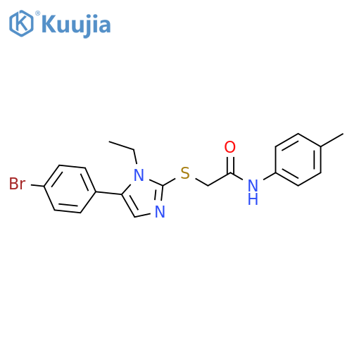 2-{[5-(4-bromophenyl)-1-ethyl-1H-imidazol-2-yl]sulfanyl}-N-(4-methylphenyl)acetamide structure