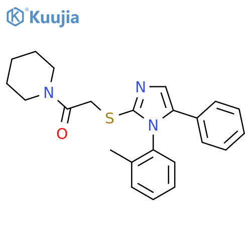 2-{[1-(2-methylphenyl)-5-phenyl-1H-imidazol-2-yl]sulfanyl}-1-(piperidin-1-yl)ethan-1-one structure