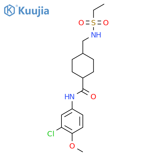 N-(3-chloro-4-methoxyphenyl)-4-(ethanesulfonamidomethyl)cyclohexane-1-carboxamide structure