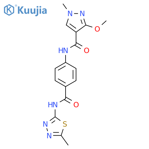 3-methoxy-1-methyl-N-{4-(5-methyl-1,3,4-thiadiazol-2-yl)carbamoylphenyl}-1H-pyrazole-4-carboxamide structure