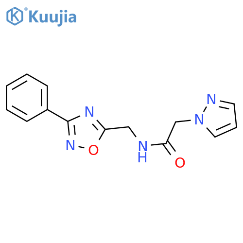 N-[(3-phenyl-1,2,4-oxadiazol-5-yl)methyl]-2-(1H-pyrazol-1-yl)acetamide structure