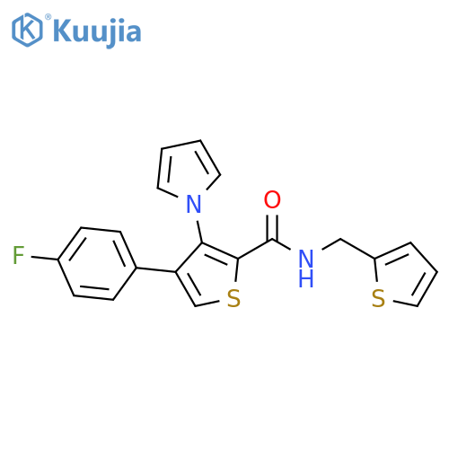4-(4-fluorophenyl)-3-(1H-pyrrol-1-yl)-N-[(thiophen-2-yl)methyl]thiophene-2-carboxamide structure