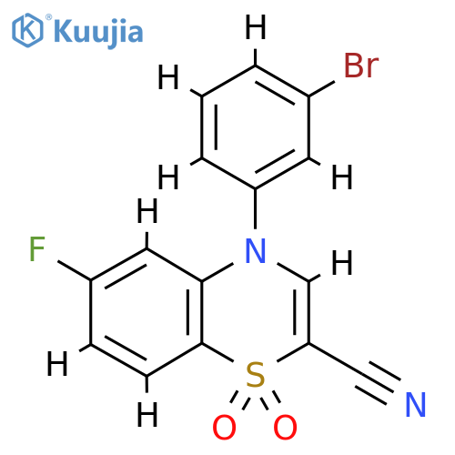 4-(3-bromophenyl)-6-fluoro-1,1-dioxo-4H-1lambda6,4-benzothiazine-2-carbonitrile structure
