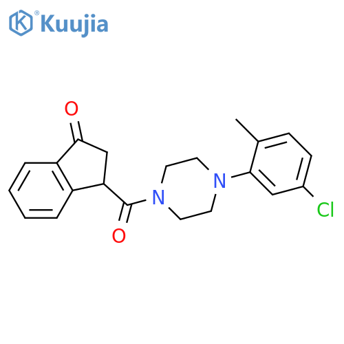 3-4-(5-chloro-2-methylphenyl)piperazine-1-carbonyl-2,3-dihydro-1H-inden-1-one structure