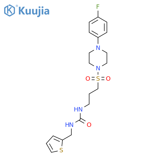 1-(3-{4-(4-fluorophenyl)piperazin-1-ylsulfonyl}propyl)-3-(thiophen-2-yl)methylurea structure