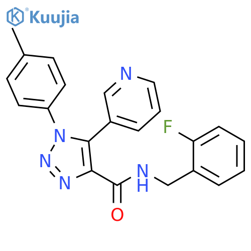 N-[(2-fluorophenyl)methyl]-1-(4-methylphenyl)-5-(pyridin-3-yl)-1H-1,2,3-triazole-4-carboxamide structure
