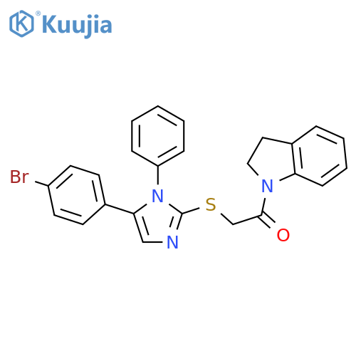 2-{[5-(4-bromophenyl)-1-phenyl-1H-imidazol-2-yl]sulfanyl}-1-(2,3-dihydro-1H-indol-1-yl)ethan-1-one structure