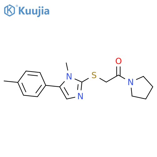 2-{[1-methyl-5-(4-methylphenyl)-1H-imidazol-2-yl]sulfanyl}-1-(pyrrolidin-1-yl)ethan-1-one structure