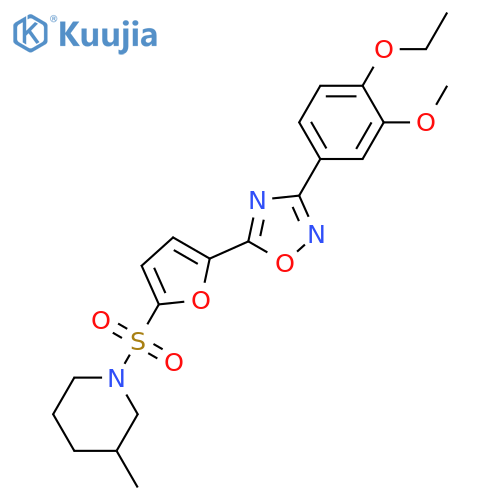 1-({5-[3-(4-ethoxy-3-methoxyphenyl)-1,2,4-oxadiazol-5-yl]furan-2-yl}sulfonyl)-3-methylpiperidine structure