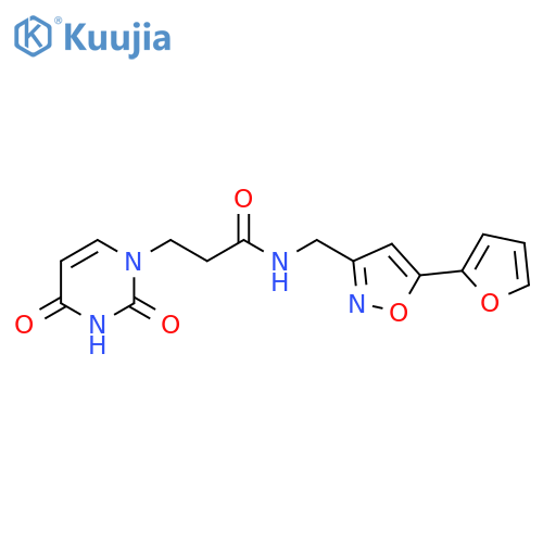 3-(2,4-dioxo-1,2,3,4-tetrahydropyrimidin-1-yl)-N-{[5-(furan-2-yl)-1,2-oxazol-3-yl]methyl}propanamide structure