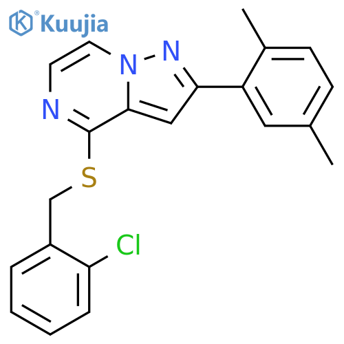 4-{[(2-chlorophenyl)methyl]sulfanyl}-2-(2,5-dimethylphenyl)pyrazolo[1,5-a]pyrazine structure