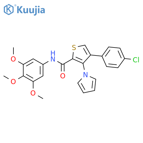 4-(4-chlorophenyl)-3-(1H-pyrrol-1-yl)-N-(3,4,5-trimethoxyphenyl)thiophene-2-carboxamide structure