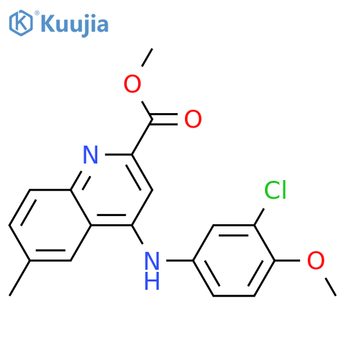 methyl 4-[(3-chloro-4-methoxyphenyl)amino]-6-methylquinoline-2-carboxylate structure