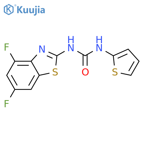3-(4,6-difluoro-1,3-benzothiazol-2-yl)-1-(thiophen-2-yl)urea structure
