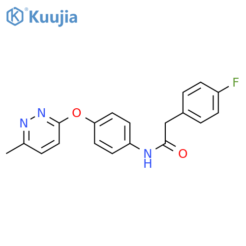2-(4-fluorophenyl)-N-{4-(6-methylpyridazin-3-yl)oxyphenyl}acetamide structure