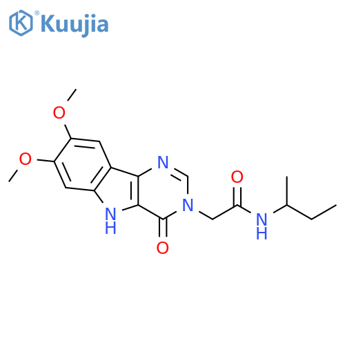 N-(butan-2-yl)-2-{7,8-dimethoxy-4-oxo-3H,4H,5H-pyrimido[5,4-b]indol-3-yl}acetamide structure