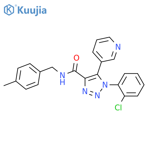 1-(2-chlorophenyl)-N-[(4-methylphenyl)methyl]-5-(pyridin-3-yl)-1H-1,2,3-triazole-4-carboxamide structure