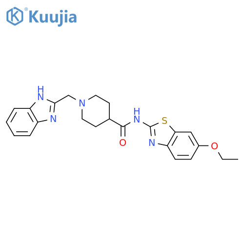 1-(1H-1,3-benzodiazol-2-yl)methyl-N-(6-ethoxy-1,3-benzothiazol-2-yl)piperidine-4-carboxamide structure