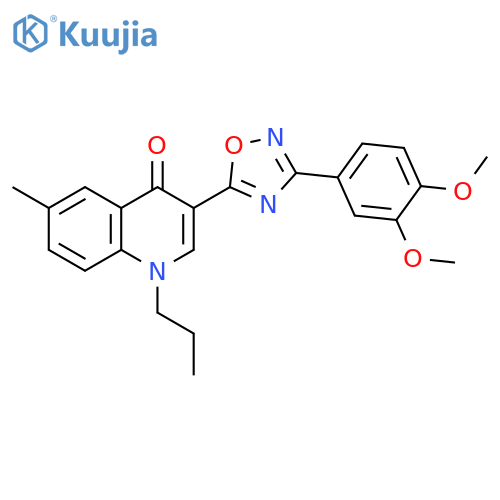 3-[3-(3,4-dimethoxyphenyl)-1,2,4-oxadiazol-5-yl]-6-methyl-1-propyl-1,4-dihydroquinolin-4-one structure