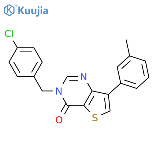 3-[(4-chlorophenyl)methyl]-7-(3-methylphenyl)-3H,4H-thieno[3,2-d]pyrimidin-4-one structure