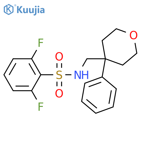 2,6-difluoro-N-(4-phenyloxan-4-yl)methylbenzene-1-sulfonamide structure