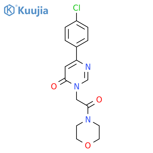 6-(4-chlorophenyl)-3-2-(morpholin-4-yl)-2-oxoethyl-3,4-dihydropyrimidin-4-one structure