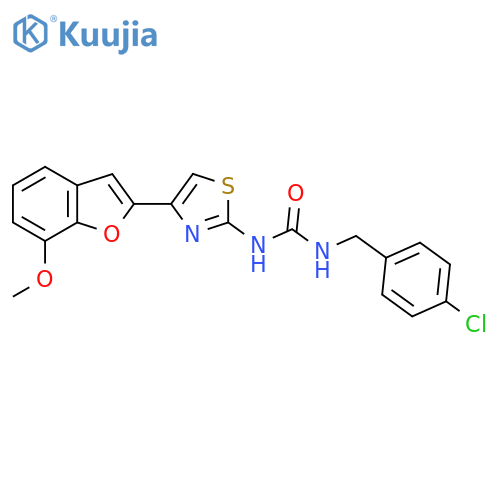 1-(4-chlorophenyl)methyl-3-4-(7-methoxy-1-benzofuran-2-yl)-1,3-thiazol-2-ylurea structure