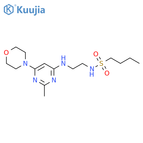 N-(2-{2-methyl-6-(morpholin-4-yl)pyrimidin-4-ylamino}ethyl)butane-1-sulfonamide structure