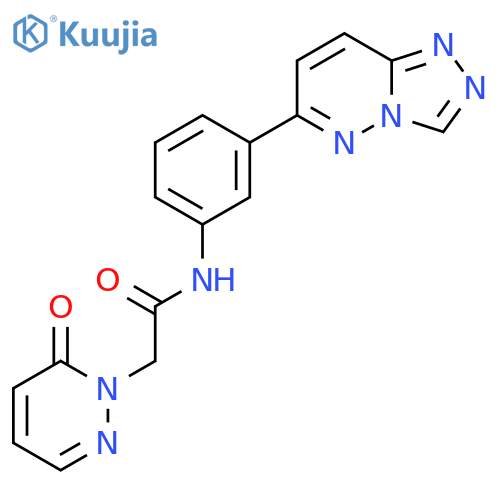 2-(6-oxo-1,6-dihydropyridazin-1-yl)-N-(3-{1,2,4triazolo4,3-bpyridazin-6-yl}phenyl)acetamide structure