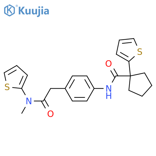 1-(thiophen-2-yl)-N-4-({(thiophen-2-yl)methylcarbamoyl}methyl)phenylcyclopentane-1-carboxamide structure
