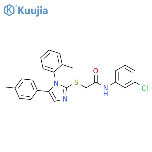 N-(3-chlorophenyl)-2-{[1-(2-methylphenyl)-5-(4-methylphenyl)-1H-imidazol-2-yl]sulfanyl}acetamide structure