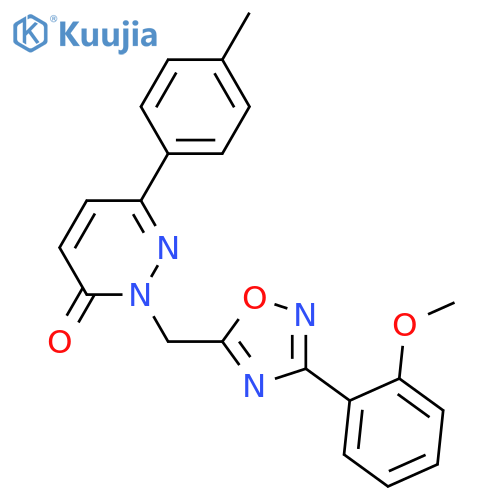 2-{[3-(2-methoxyphenyl)-1,2,4-oxadiazol-5-yl]methyl}-6-(4-methylphenyl)-2,3-dihydropyridazin-3-one structure