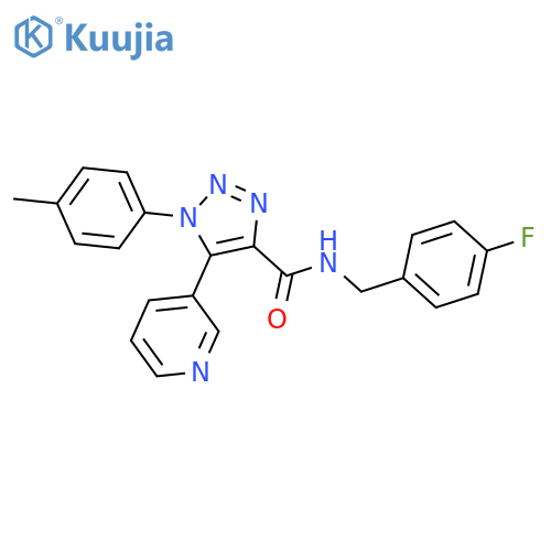 N-[(4-fluorophenyl)methyl]-1-(4-methylphenyl)-5-(pyridin-3-yl)-1H-1,2,3-triazole-4-carboxamide structure