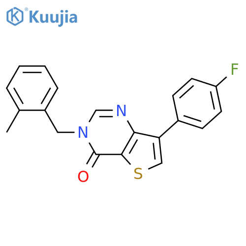 7-(4-fluorophenyl)-3-[(2-methylphenyl)methyl]-3H,4H-thieno[3,2-d]pyrimidin-4-one structure