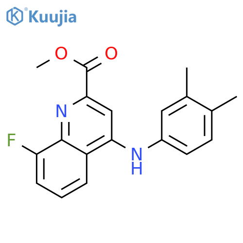 methyl 4-[(3,4-dimethylphenyl)amino]-8-fluoroquinoline-2-carboxylate structure