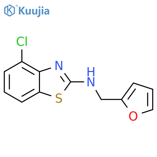 4-chloro-N-(furan-2-yl)methyl-1,3-benzothiazol-2-amine structure