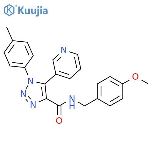 N-[(4-methoxyphenyl)methyl]-1-(4-methylphenyl)-5-(pyridin-3-yl)-1H-1,2,3-triazole-4-carboxamide structure