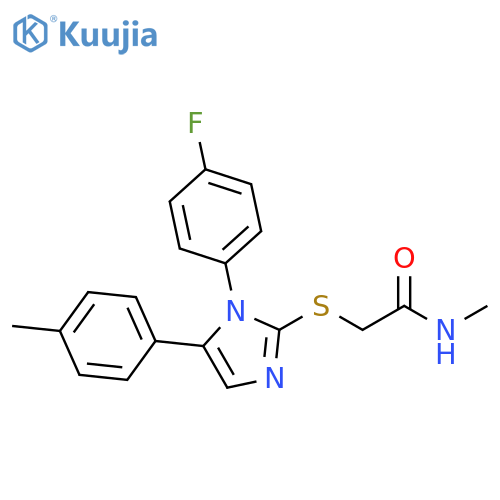 2-{[1-(4-fluorophenyl)-5-(4-methylphenyl)-1H-imidazol-2-yl]sulfanyl}-N-methylacetamide structure