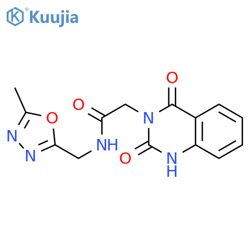 2-(2,4-dioxo-1,2,3,4-tetrahydroquinazolin-3-yl)-N-(5-methyl-1,3,4-oxadiazol-2-yl)methylacetamide structure