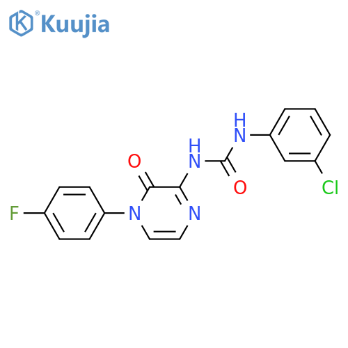 1-(3-chlorophenyl)-3-[4-(4-fluorophenyl)-3-oxo-3,4-dihydropyrazin-2-yl]urea structure