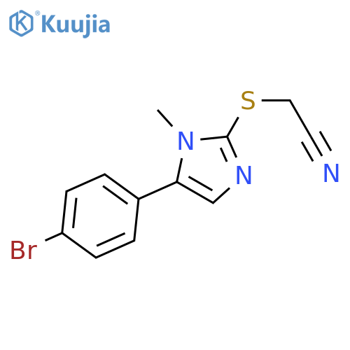 2-{[5-(4-bromophenyl)-1-methyl-1H-imidazol-2-yl]sulfanyl}acetonitrile structure