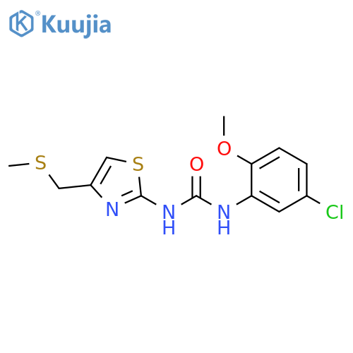 1-(5-chloro-2-methoxyphenyl)-3-{4-(methylsulfanyl)methyl-1,3-thiazol-2-yl}urea structure