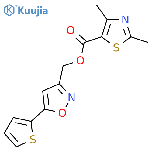 5-(thiophen-2-yl)-1,2-oxazol-3-ylmethyl 2,4-dimethyl-1,3-thiazole-5-carboxylate structure